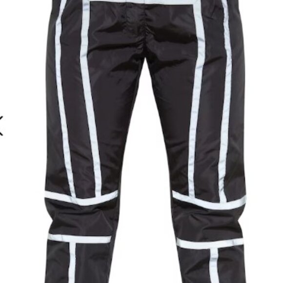 PLT, Black Shell Reflective Tape Belt Detail Joggers - Size 4 - Picture 3 of 3